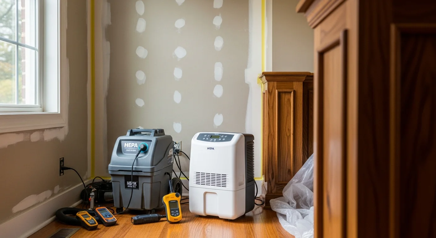 Professional mold inspector examining wall for mold growth